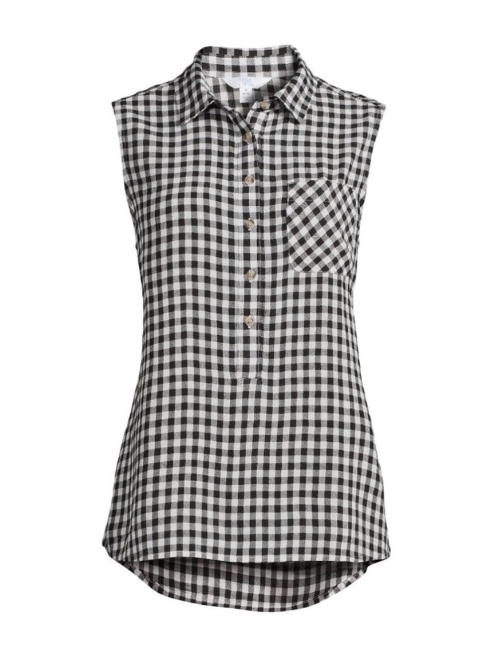 ☀️ B&W Viscose Gingham Check Sleeveless Top